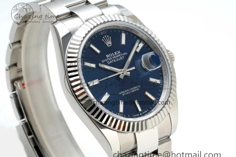 0219 DateJust 41 126334 NTF 1:1 Best Edition 904L Steel Blue Stick Dial on Oyster Bracelet VR Durable 2280